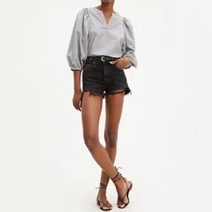 Levi’s 501's NEW Black Distressed Denim High Rise Shorts Size 27